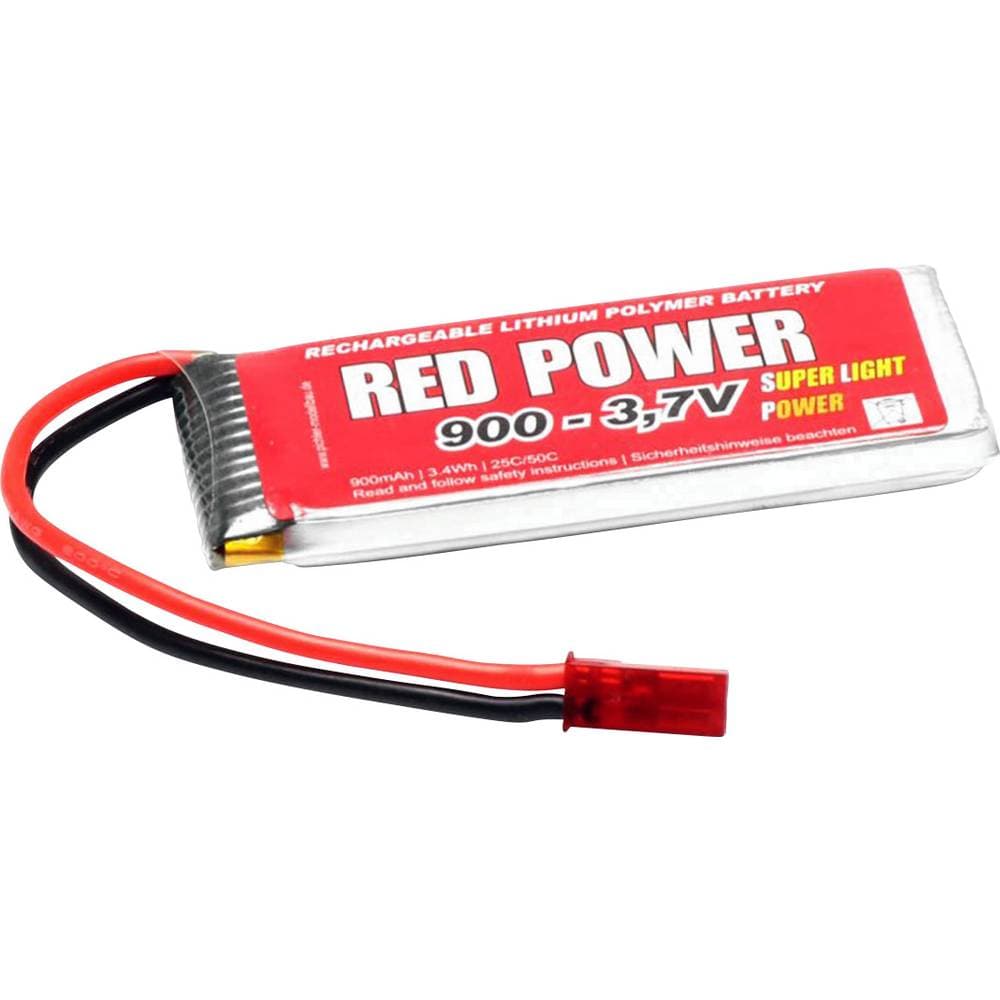 Red Power RC Batteripack (LiPo) 3.7 V 900 mAh Antal celler: 1 25 C Softcase BEC