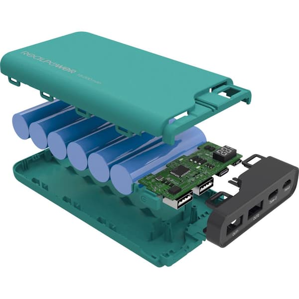RealPower PB-15000C Powerbank 15000 mAh Li-Ion Grön