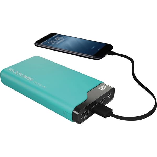 RealPower PB-15000C Powerbank 15000 mAh Li-Ion Grön