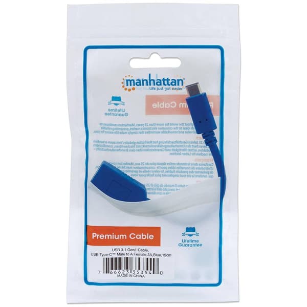 Manhattan USB 2.0, USB 3.0 Adapter [1x USB 3.2 Gen 1 A hona (USB 3.0) - 1x USB-C® hane] 353540 15.00 cm Individuell skä