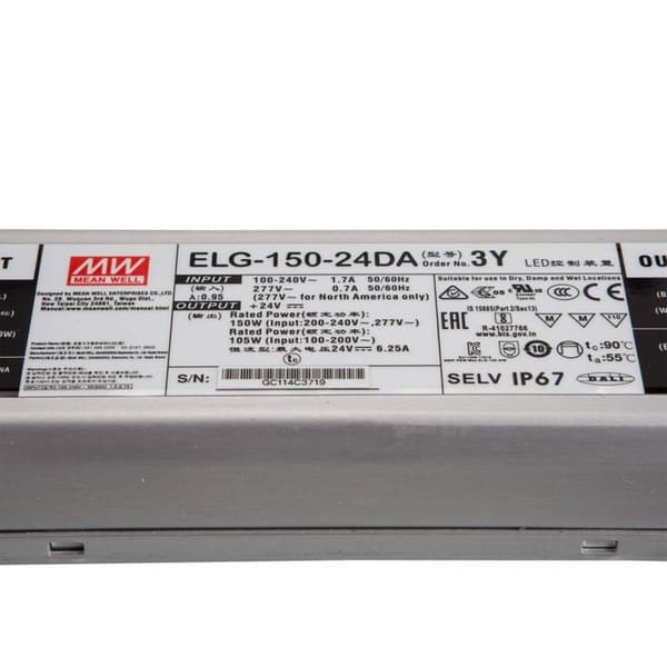 Mean Well ELG-150-24DA-3Y LED transformator, LED driver Konstantspänning, Konstantström 150 W 6.25 A 12 - 24 V/DC Dali,