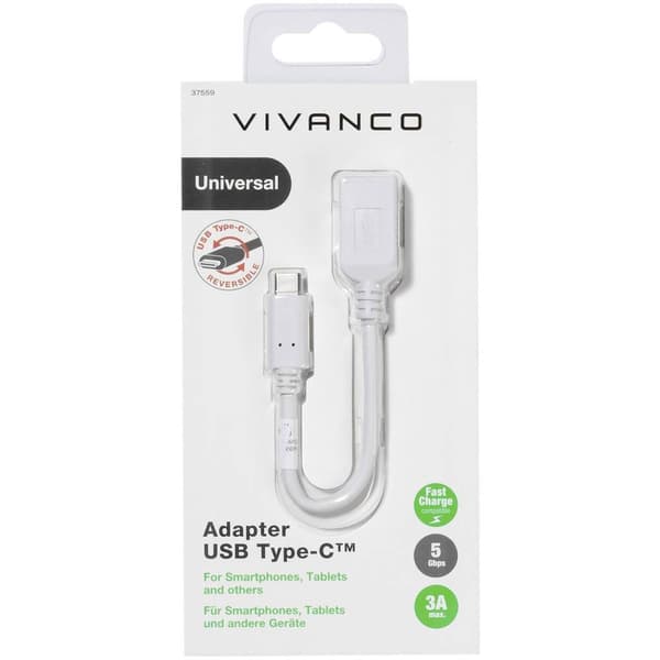 Vivanco USB 3.0 Adapter [1x USB 3.2 Gen 1 A hona (USB 3.0) - 1x USB 3.2 Gen 1 kontakt C (USB 3.0) ] DCAVVUSBC30A02W 20.
