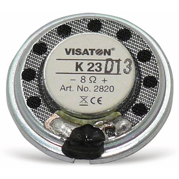 Visaton K 23 - 8 Ohm 0.9 tum 2.3 cm Mini-högtalarelement 0.3 W 8 Ω Plastmembran