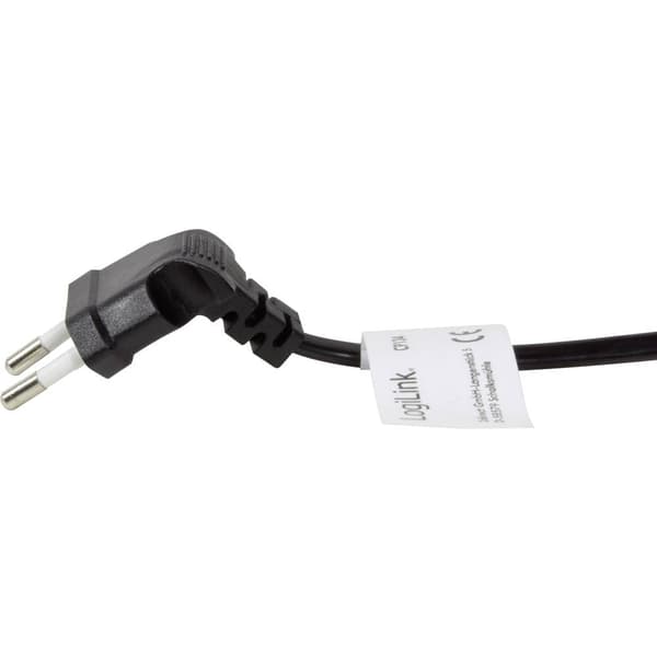 LogiLink Ström Anslutningskabel [1x Euro-kontakt - 1x Apparat hane C8] 0.75 m Svart