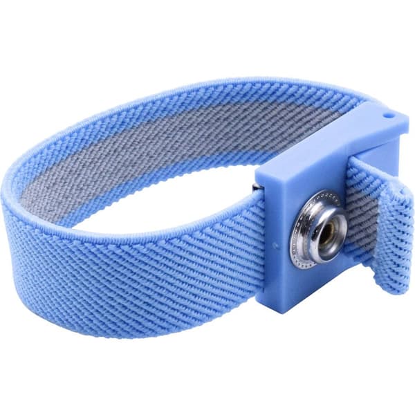 Quadrios ESD-handledsband Blå Tryckknapp 10 mm