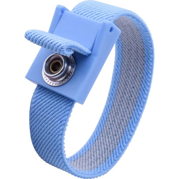Quadrios ESD-handledsband Blå Tryckknapp 10 mm