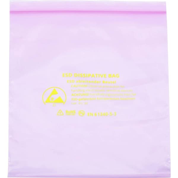 Quadrios ESD-påse (L x B) 200 mm x 250 mm avledande ESD-kod D 10 st