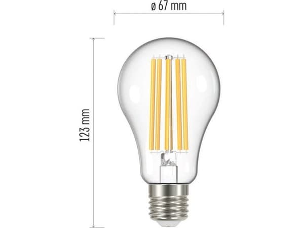 Emos LED-pære Emos Z74291 filament A67 17W E27 230V 4000K 2452lm nøytral hvit