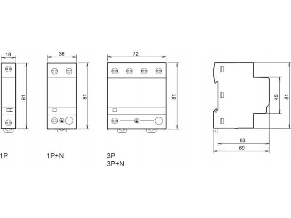 Schneider Electric Acti9 iPRD1, 3P, Valkoinen, -25 - 60 °C, -40 - 80 °C, 5 - 95%, 54 mm