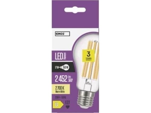 Emos LED-pære Emos Z74290 filament A67 17W E27 230V 2700K 2452lm varm hvit