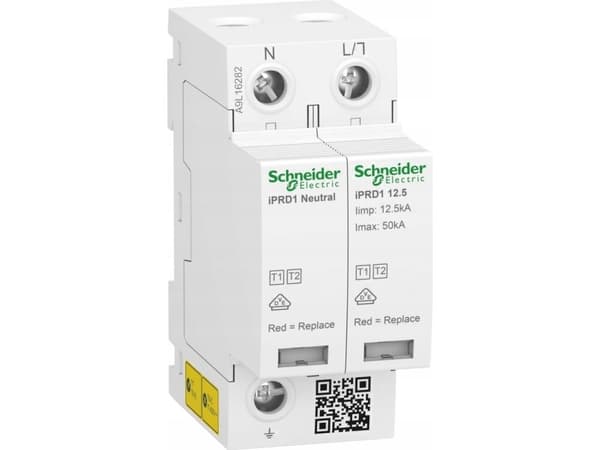 Schneider Electric Acti9 iPRD1, 230 V, 1P + N, Valkoinen, -25 - 60 °C, -40 - 80 °C, 5 - 95%