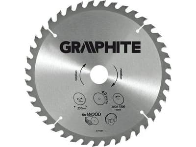 Grafittsirkelsagblad, Widia, 210 x 30 mm, 100 tenner, aluminium