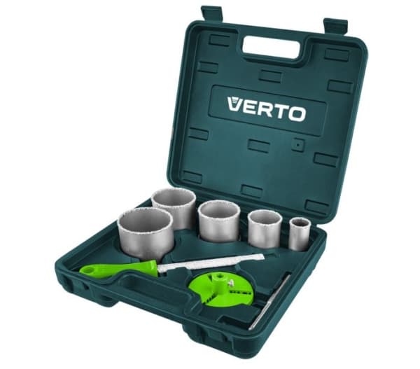 Verto 60H900, Sett, Murstein, Betong, Flis, Grønn, Oransje, Rustfritt stål, Tungsten Carbide Coated (TCC), Sekskanttange, 5,5 cm