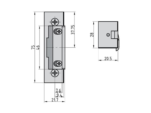 BASI ET 92, Grå, Symmetrisk, DC, 6 V, 12 V, 28 mm
