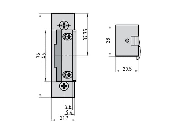 BASI ET 90, Grå, Symmetrisk, ?DC, 6 V, 12 V, 28 mm