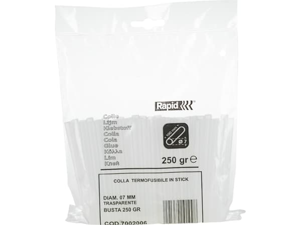 Limstifter Rapid, 100 mm x 7,2 mm, gjennomsiktig, 250g