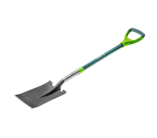 Verto 15G004, Spade, Fiberglass, Stål, Sort, Grønn, Metallisk, Ergonomisk, D-formet, 28 cm