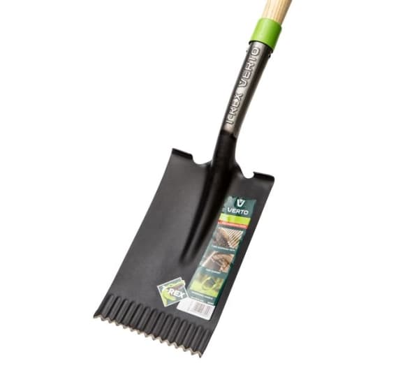 Verto 15G002, Spade, Stål, Trä, Svart, Grön, Trä, Ergonomisk, D-formad, 28 cm