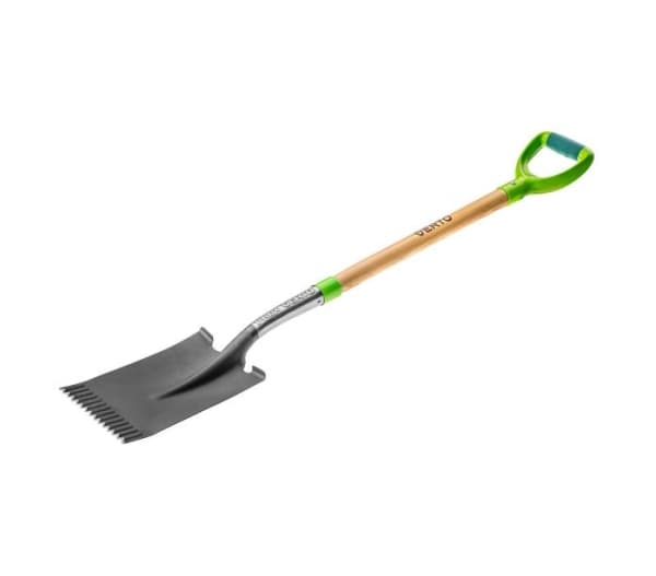 Verto 15G002, Spade, Stål, Trä, Svart, Grön, Trä, Ergonomisk, D-formad, 28 cm