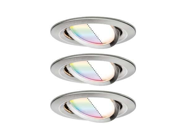 Paulmann Nova Plus, Smart spotlight, ZigBee, Rostfritt stål, Integrerad LED, Varmvitt, 2700 K