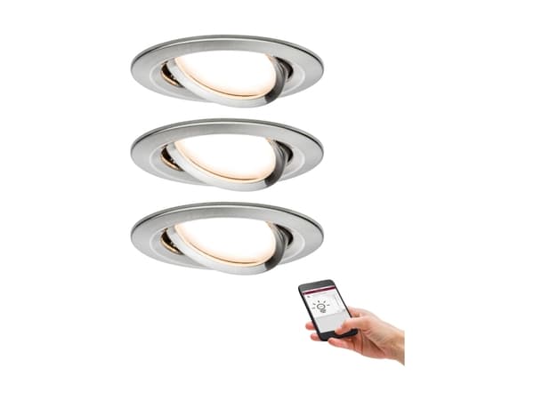 Paulmann Nova Plus, Smartlyspunkt, ZigBee, Børstet stål, LED, Varm hvit, 2700 K