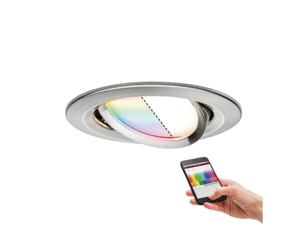 Paulmann Nova Plus, Älykäs kohdevalo, Harjattu teräs, ZigBee, LED, Lämmin valkoinen, 2700 K