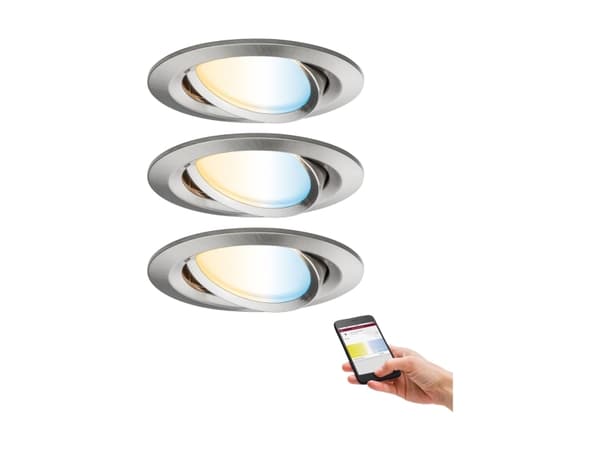 Paulmann Nova Plus, Smartlyspunkt, ZigBee, Børstet stål, LED, Multi, 2700 K