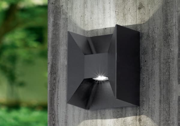 Eglo Morino - Vegglampe - LED-lyspære x 2 - total: 5 W - klasse F - varmt hvitt lys - 3000 K - antrasitt