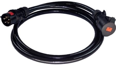 Forlængerkabel 32A IP44 SORT, med 15 meter PUR Aluminium kabel 5G6mm²