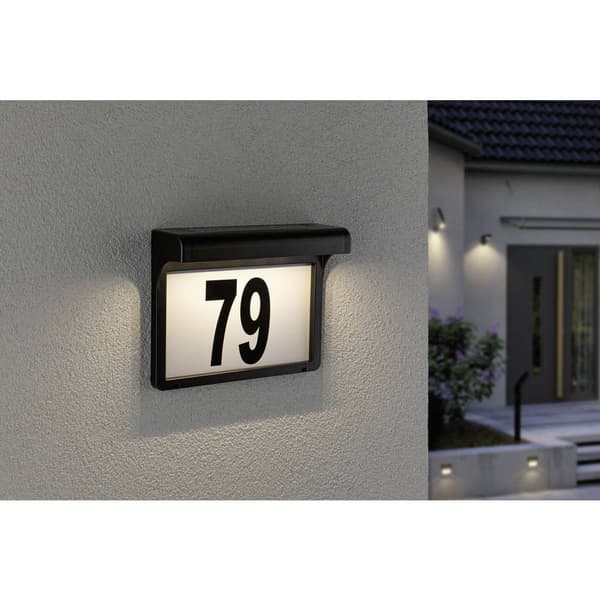 Paulmann 95388 Solcells-husnummerbelysning 0.05 W Varmvit Svart