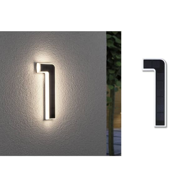 Paulmann 79842 Solcells-husnummerbelysning 0.20 W Varmvit Svart