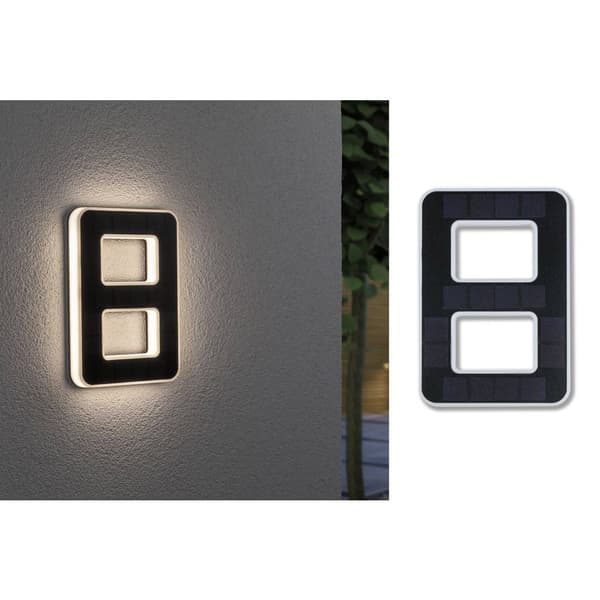 Paulmann 79849 Solcells-husnummerbelysning 0.20 W Varmvit Svart Svart
