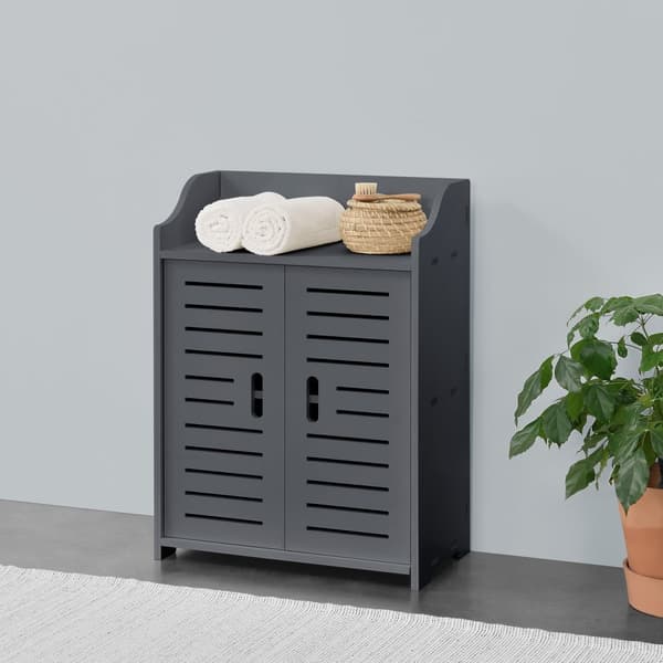 [en.casa] Badrumsskåp Trosa-62x45x25cm-WPC-mörkgrå
