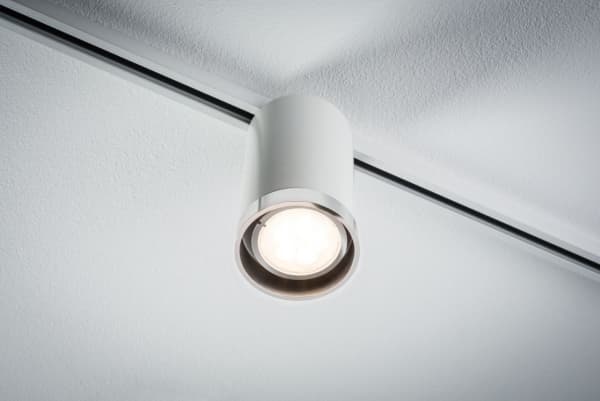 Paulmann 96963, Skena för spotlight, GU10, 1 lampor, LED, 10 W, Krom, Vit