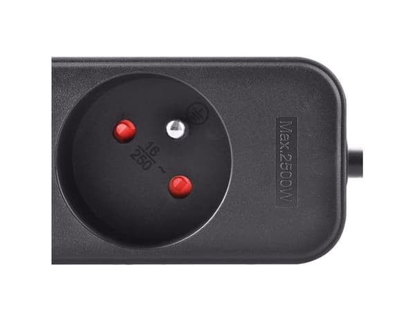 Solight PP28, 3 m, inomhus, Typ E, Typ E, Vinklad, IP20
