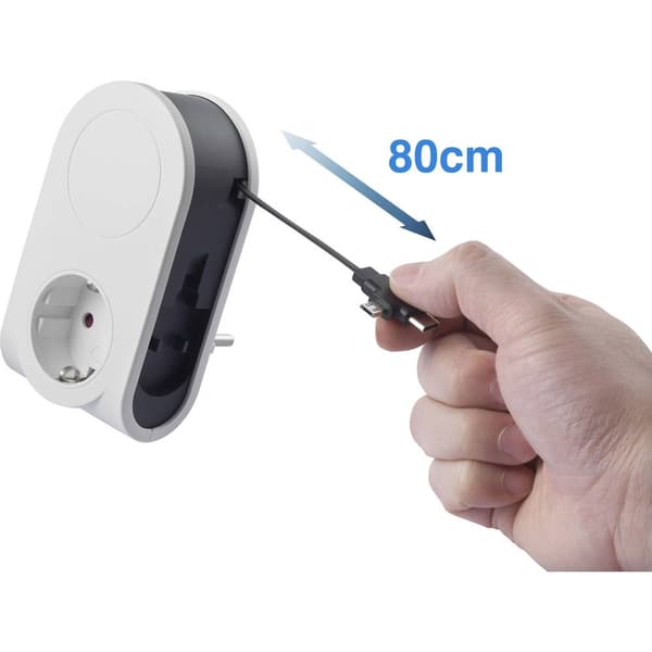 Sygonix SY-4547666 Mellankontakt med usb 2-polig Vit, Svart