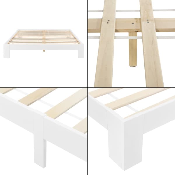 Sängstomme Raisio 200x180cm furu vit [en.casa]
