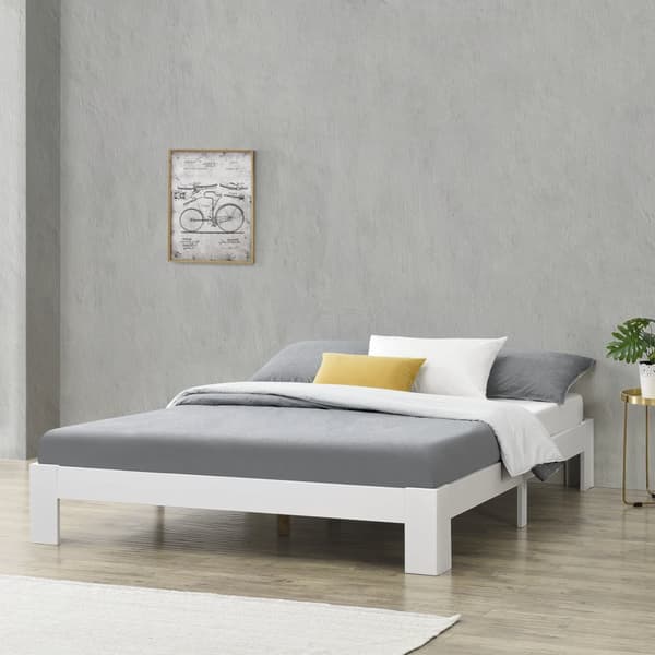Sängstomme Raisio 200x180cm furu vit [en.casa]