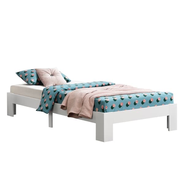 Sängstomme Raisio 200x100cm furu vit [en.casa]