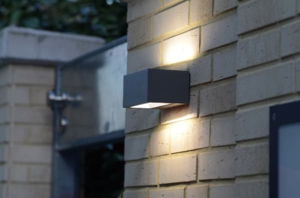 LUTEC GEMINI, Väggbelysning för utomhusbruk, Grå, Gjuten aluminium, IP54, Fasad, I