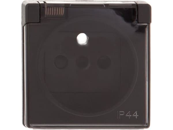 Simon 82 IP44 roiskevesisuojattu pistorasian kansi savuläpällä grafiitti 82068KD-38