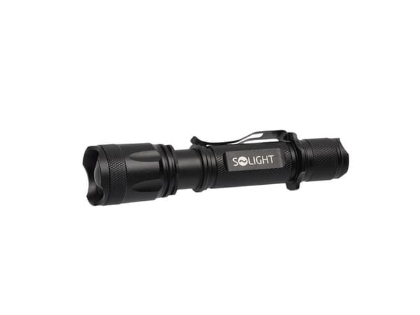 Solight WN22, Käsikokoinen taskulamppu, Musta, Alumiini, IP44, LED, 1 lamppua
