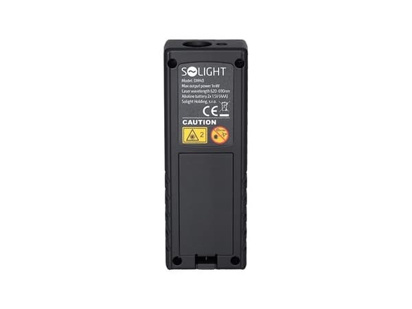 Solight DM40, Laseravstandsmåler, Matrise Skriver, Inn, m, Svart, 40 m, 0,05 m, 690 nm