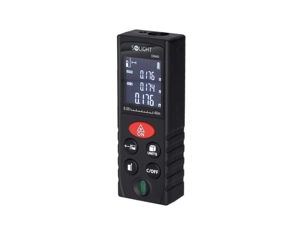 Solight DM40, Laseravstandsmåler, Matrise Skriver, Inn, m, Svart, 40 m, 0,05 m, 690 nm