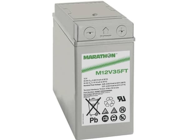 GNB Marathon EXIM12V35FT NAMF120035HM0FB Lyijyakku 12 V 35 Ah Lyijyakku (B x K x S) 107 x 189 x 280 mm M6 ruuviliitäntä Huoltovapaa