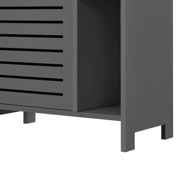 [en.casa] Badrumsskåp Vansbro-96x48x24cm-WPC-mörkgrå