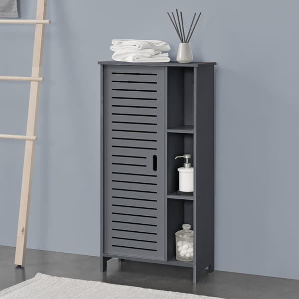 [en.casa] Badrumsskåp Vansbro-96x48x24cm-WPC-mörkgrå