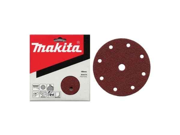 Makita - Slipeark - for tre, metall - 10 deler - 150 mm - rund - grovkorn: P100 - 150 mm