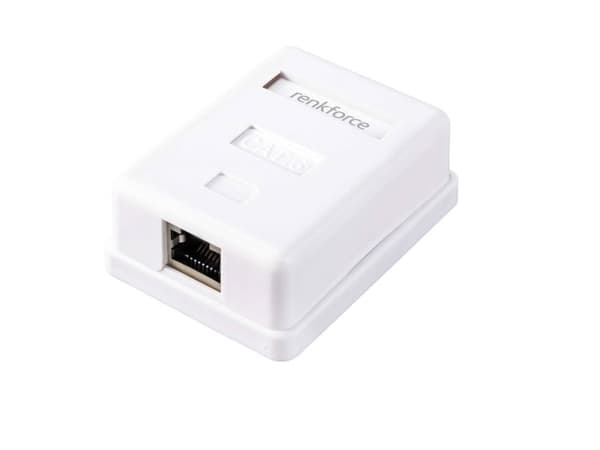 Renkforce nätverksadapter Ytmontering CAT 6 1 port Vit