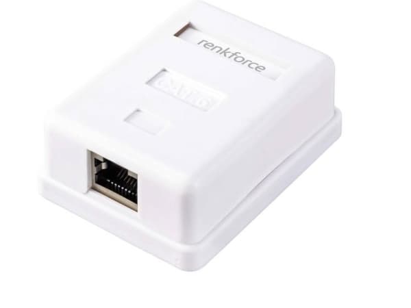 Renkforce Netværksadapter Overflademonteret CAT 6 1 porte Hvid